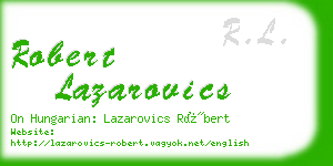 robert lazarovics business card